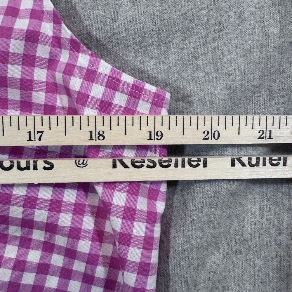 Talbots Shirt Womens 10 Pink White Gingham Sleeveless Button Up Non Iron Summer - Picture 8 of 9